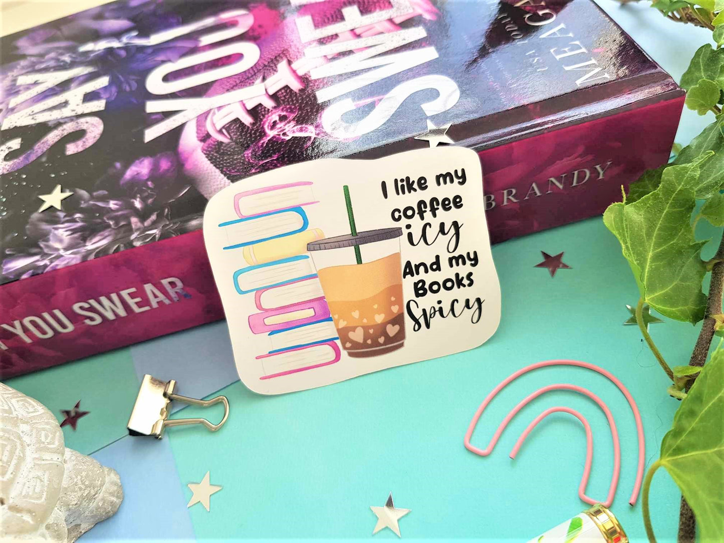 I Like my Coffee Icy & my Books Spicy Vinyl Sticker