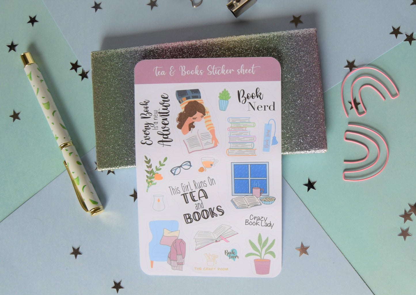 Tea & Books Sticker Sheet