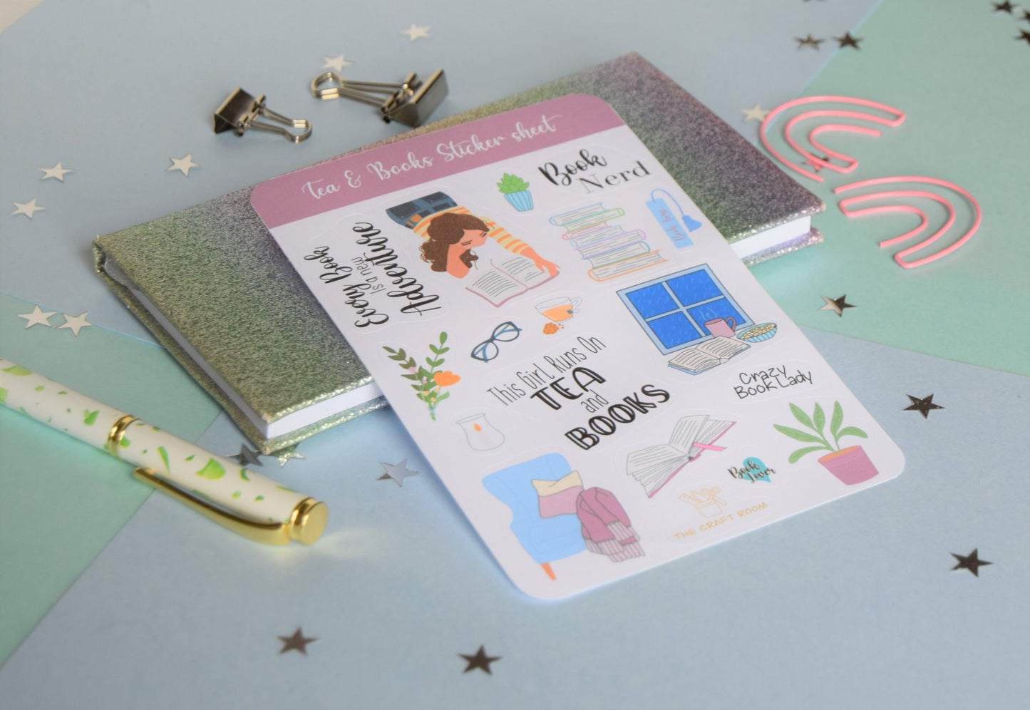 Tea & Books Sticker Sheet