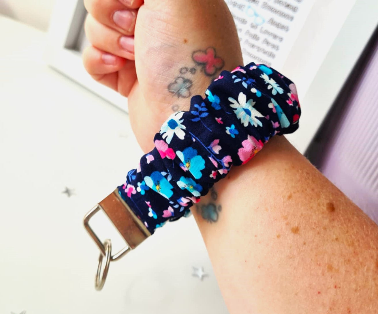 Ditsy Flower Scrunchie Wristlet