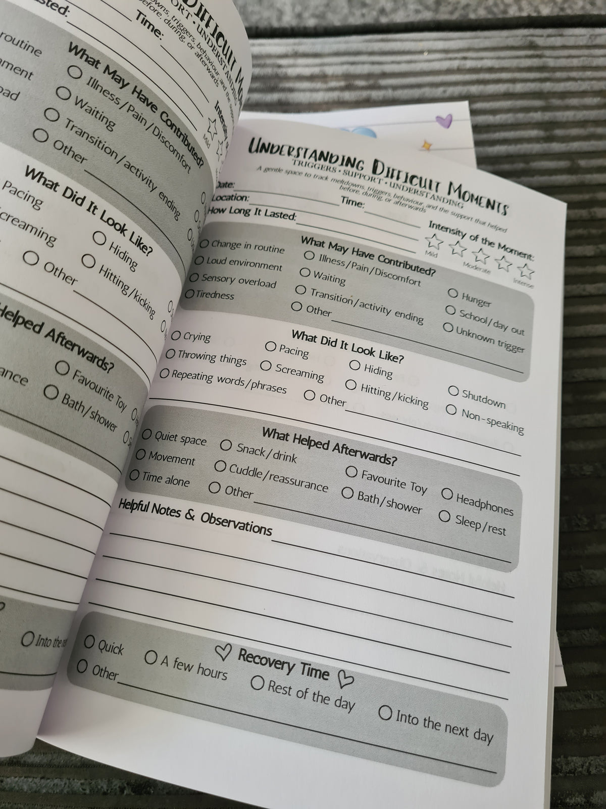 SECONDS - SEN Parent Trigger & Meltdown Tracker