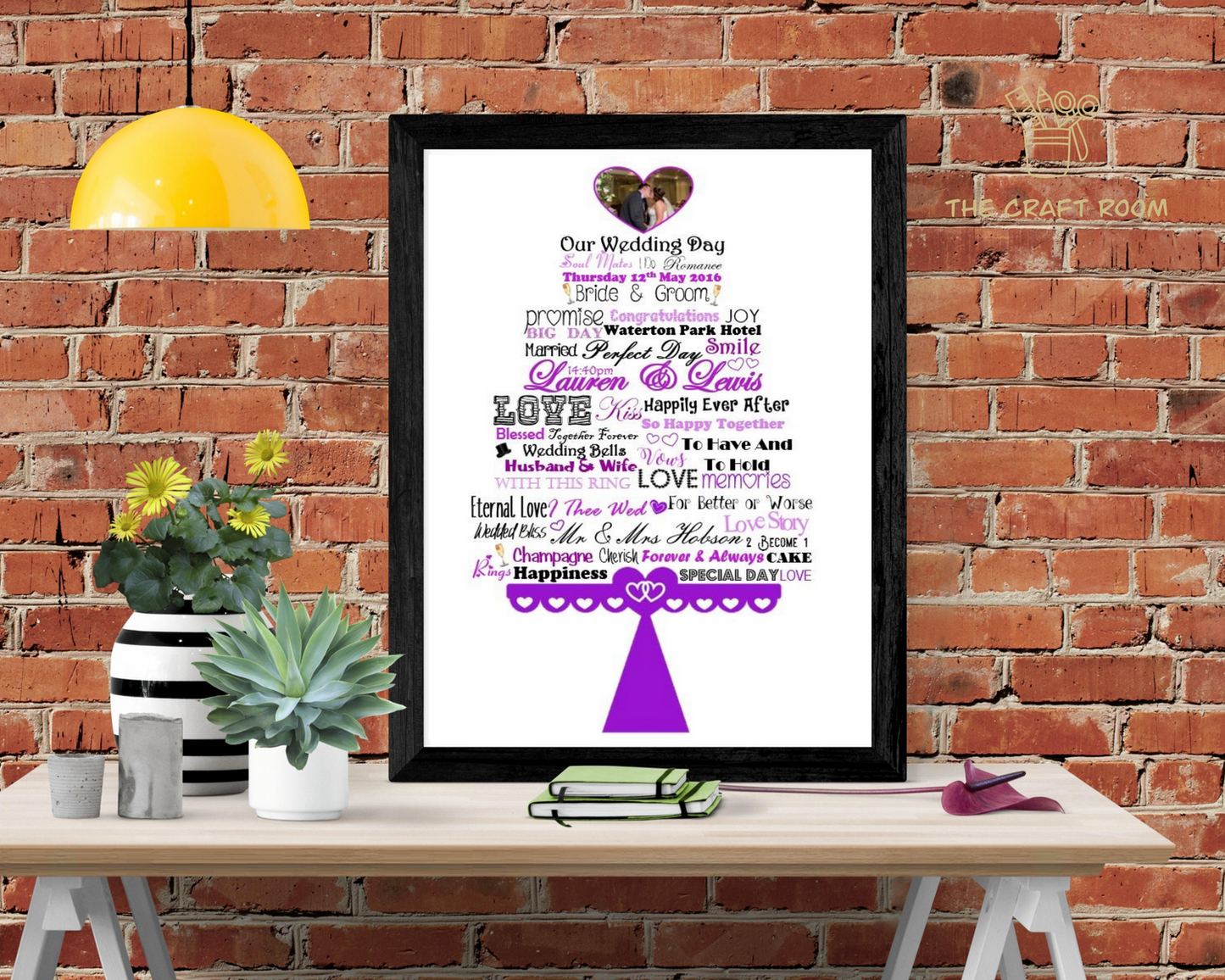 Personalised Wedding Word Art Print