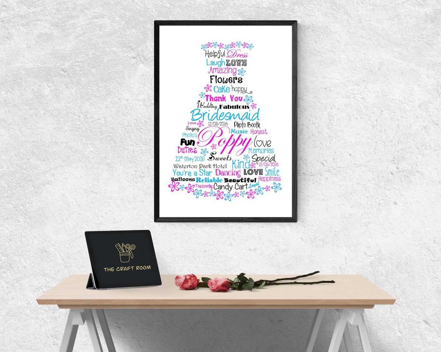 Personalised Wedding Word Art Print