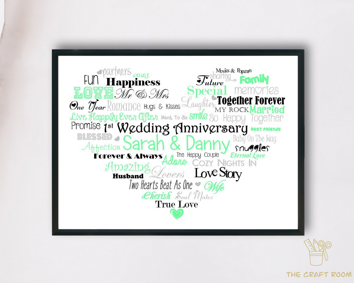 Personalised Wedding Word Art Print