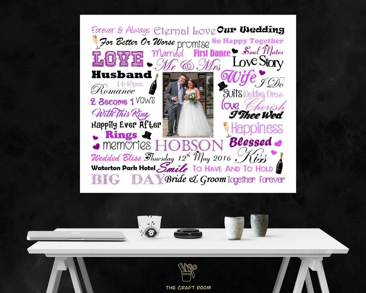 Personalised Wedding Word Art Print