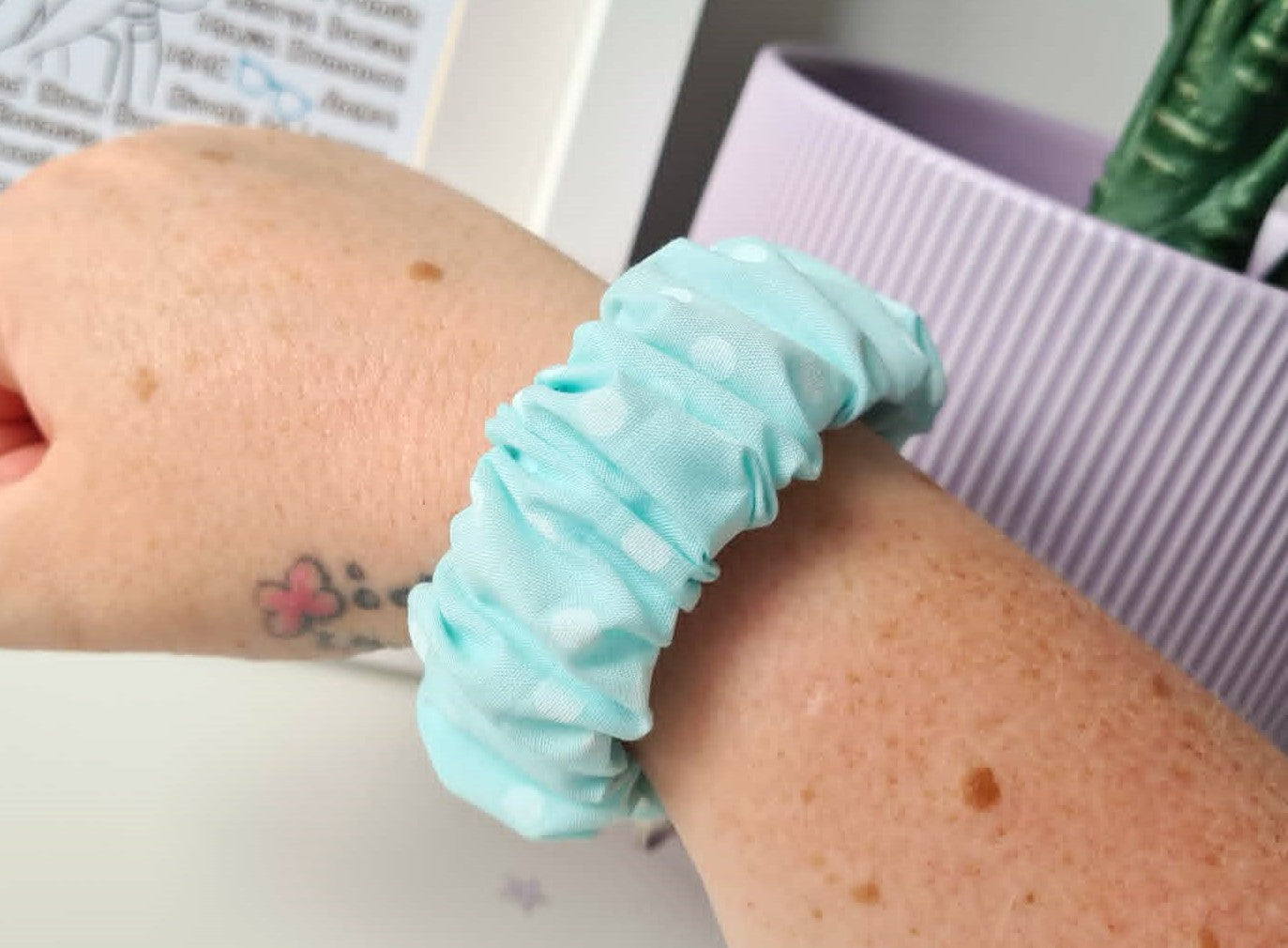 Pastel Spotty Scrunchie Wristlet