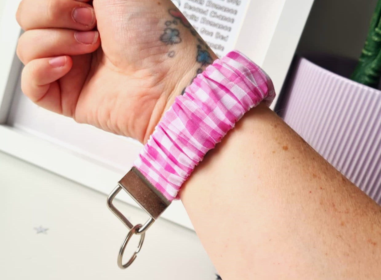 Gingham Scrunchie Wristlet