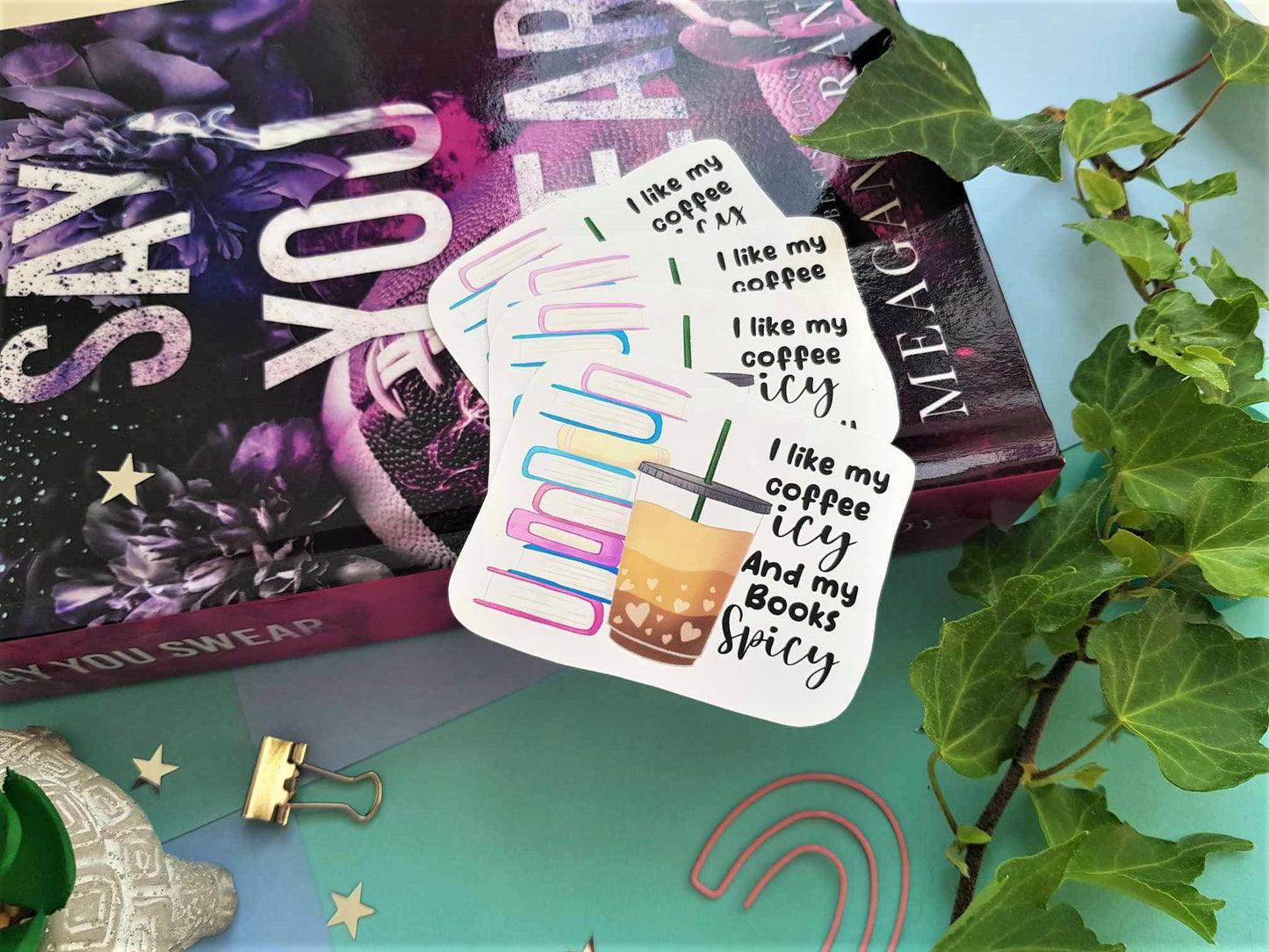 Coffee Icy & Books Spicy Vinyl Sticker