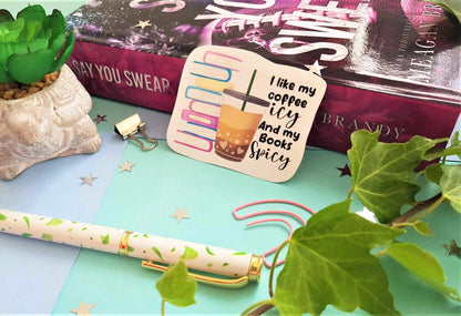 Coffee Icy & Books Spicy Vinyl Sticker
