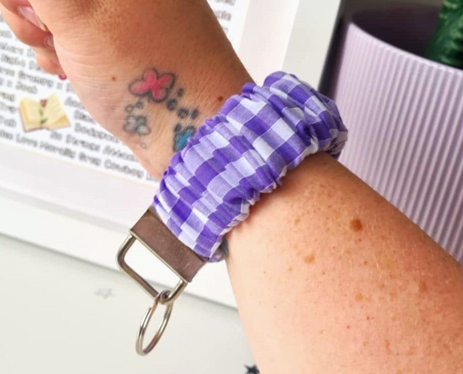 Gingham Scrunchie Wristlet