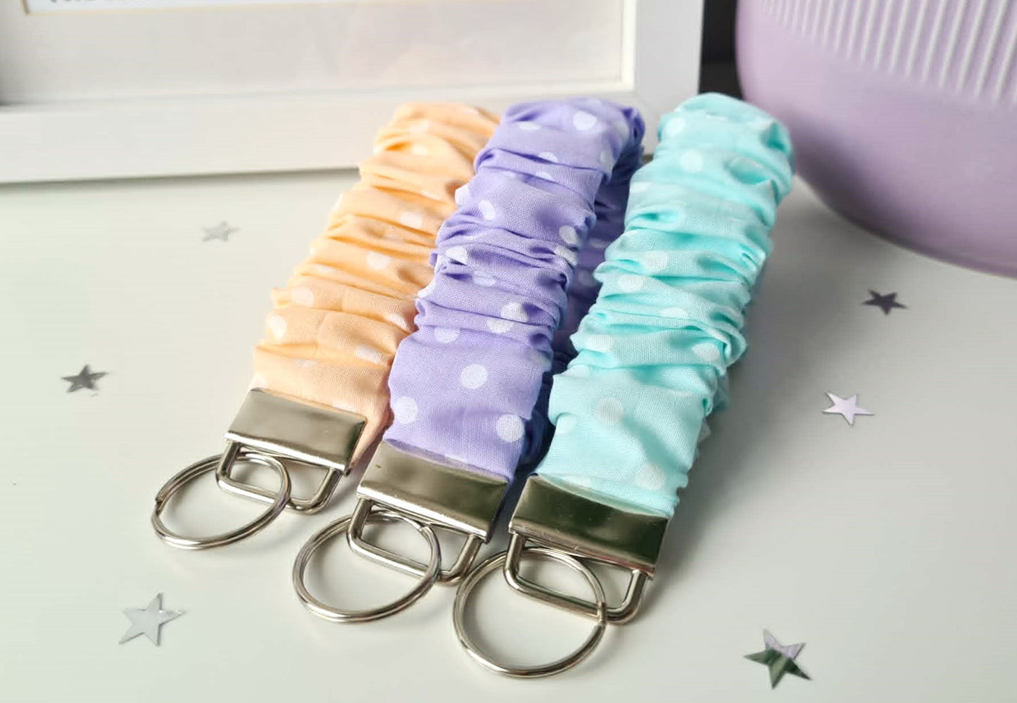 Pastel Spotty Scrunchie Wristlet