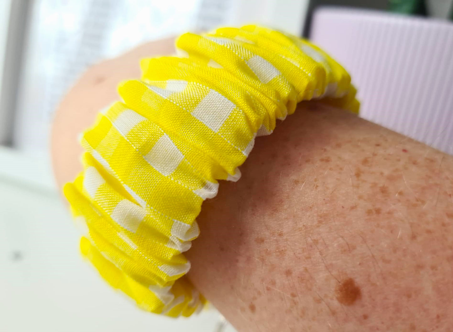 Gingham Scrunchie Wristlet