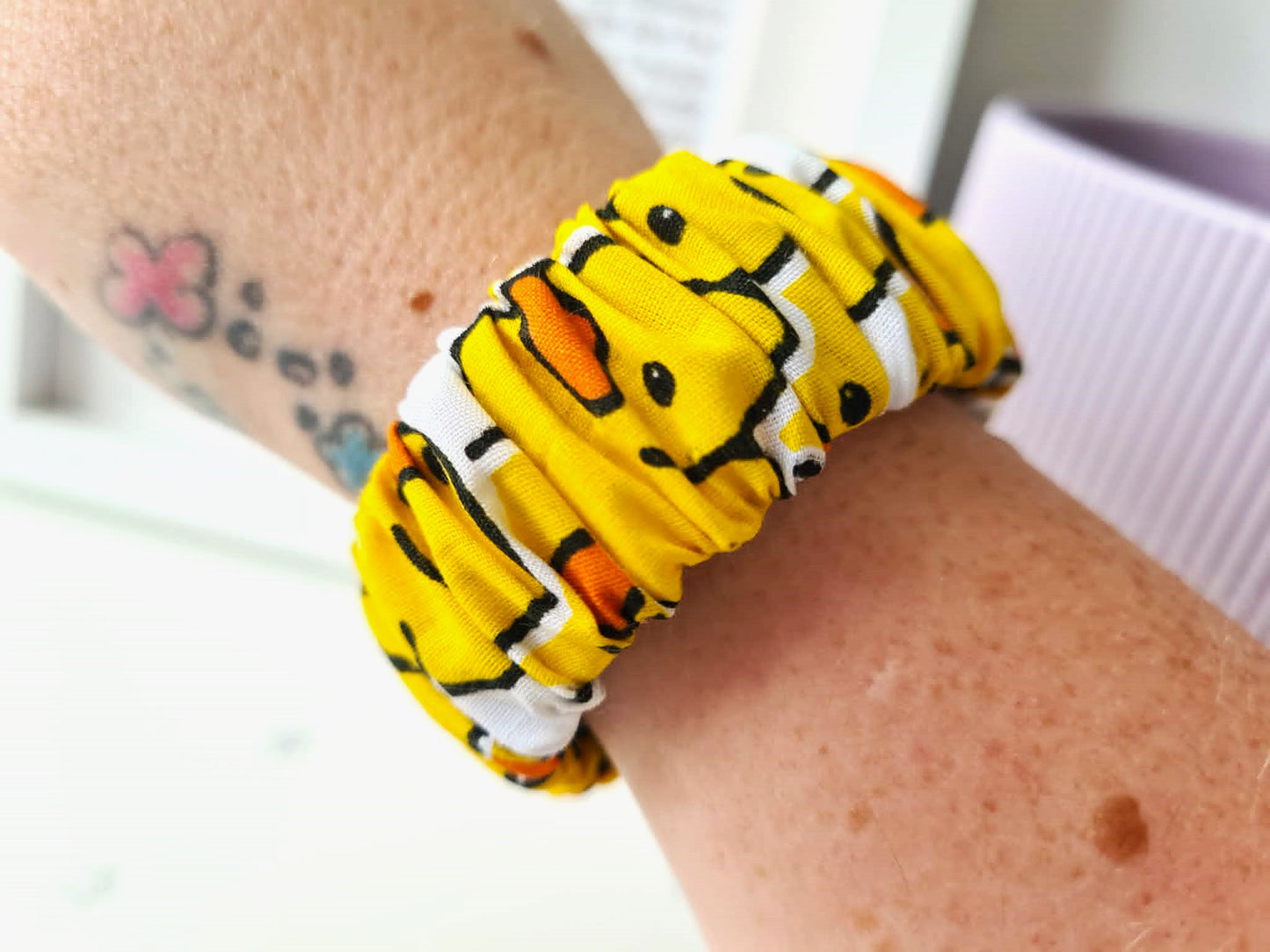Ducky Themed Scrunchie Wristlet