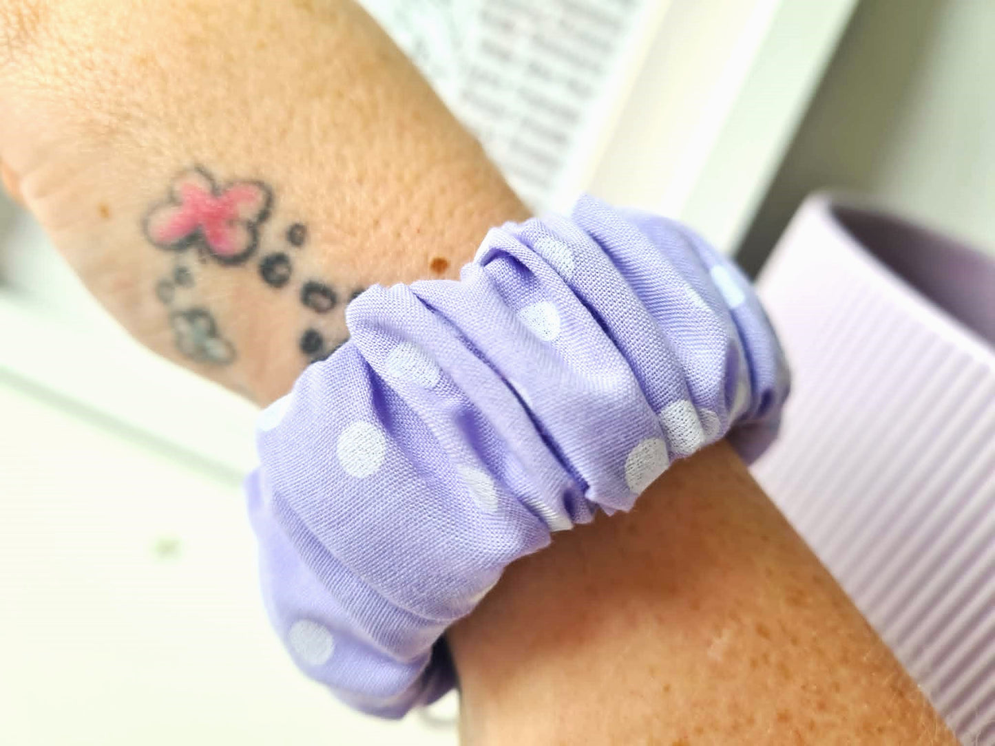 Pastel Spotty Scrunchie Wristlet
