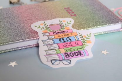 Tea & Books Vinyl Sticker