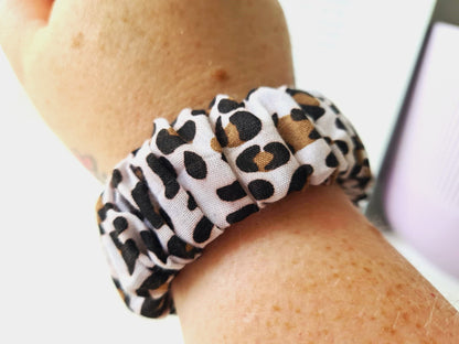 Light Leopard Print Scrunchie Wristlet