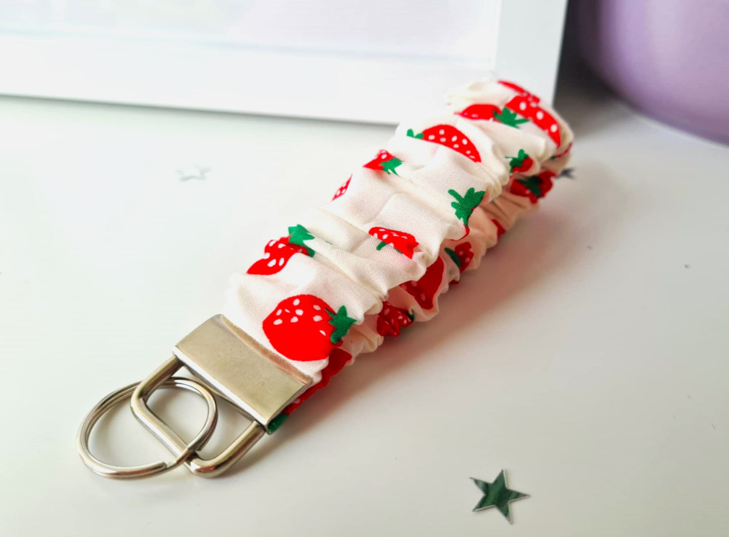 Strawberry Scrunchie Wristlet