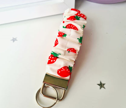 Strawberry Scrunchie Wristlet