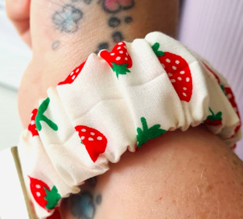 Strawberry Scrunchie Wristlet