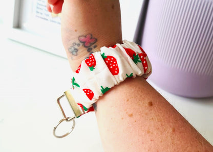 Strawberry Scrunchie Wristlet