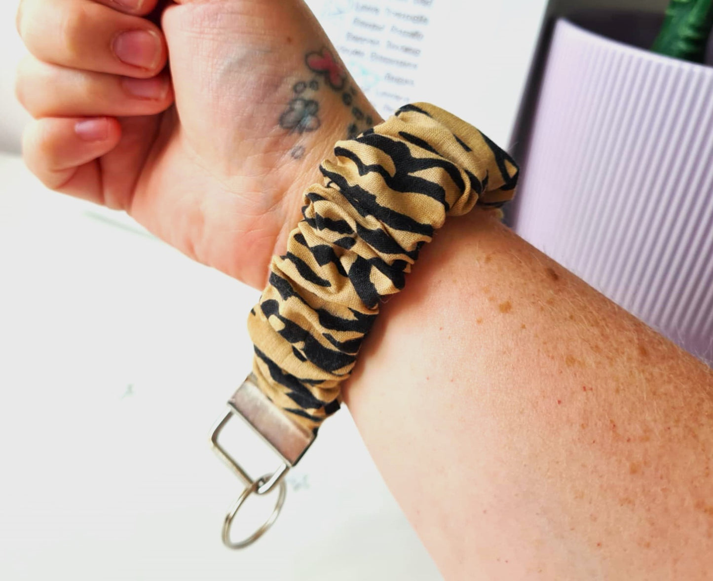 Tiger Stripe Scrunchie Wristlet