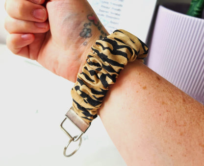 Tiger Stripe Scrunchie Wristlet