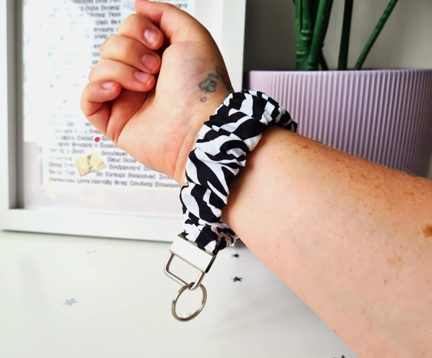 Zebra Scrunchie Wristlet