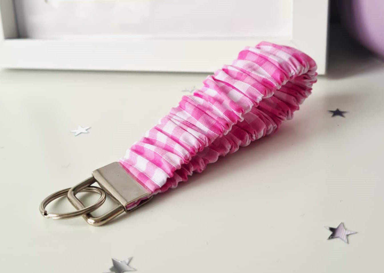 Gingham Scrunchie Wristlet