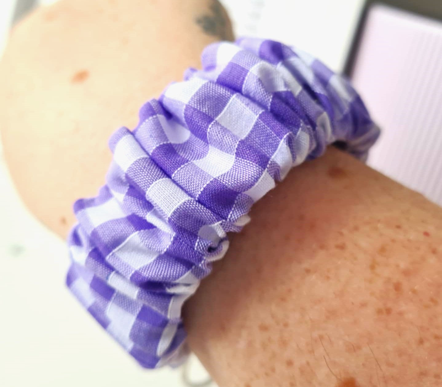 Gingham Scrunchie Wristlet