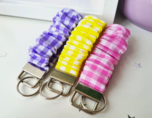 Gingham Scrunchie Wristlet