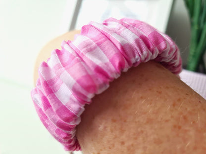 Gingham Scrunchie Wristlet