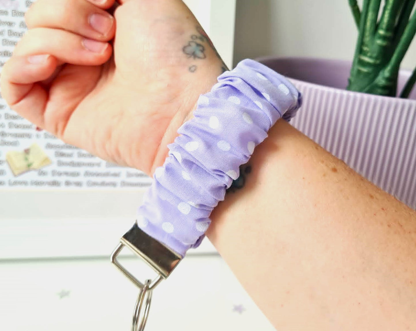 Pastel Spotty Scrunchie Wristlet